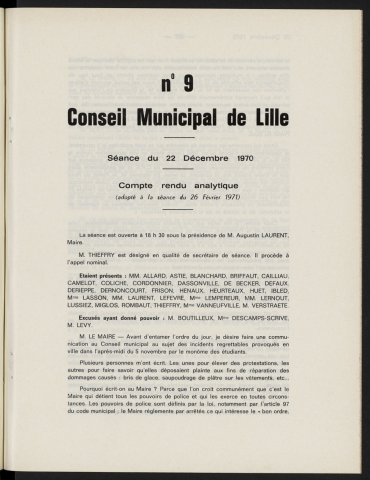 séance du 22 décembre 1970