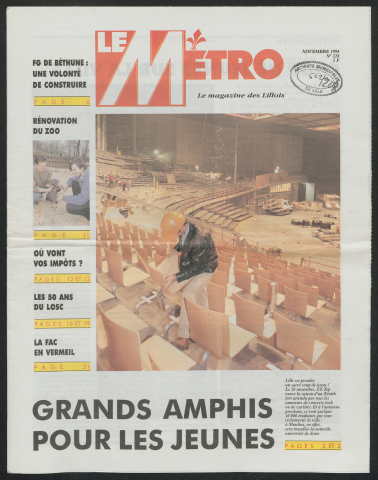 Le Métro .- Grands amphi pour les jeunes.