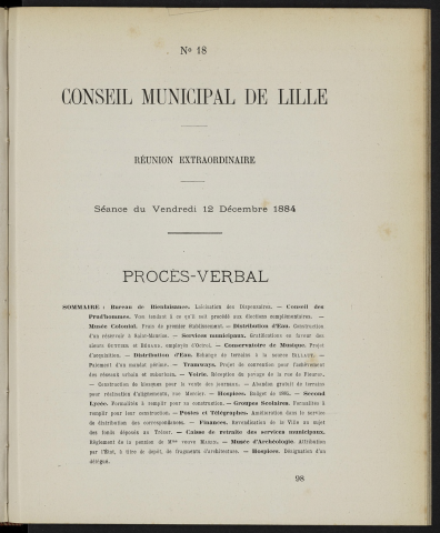 séance du 12 décembre 1884