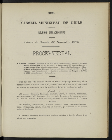 séance du 27 novembre 1875