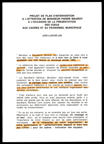 Vœux à l'Hôtel de Ville de Lille. (Lille)