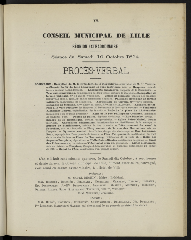 séance du 10 octobre 1874