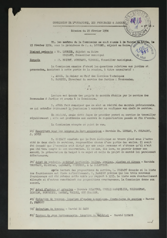 Commission de l'urbanisme, des promenades et jardins.