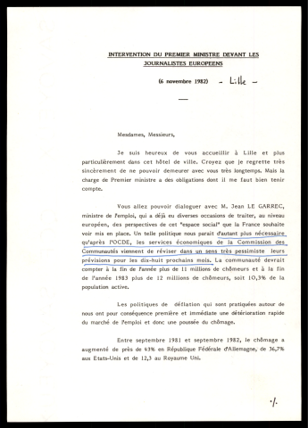 Réception des journalistes européens.