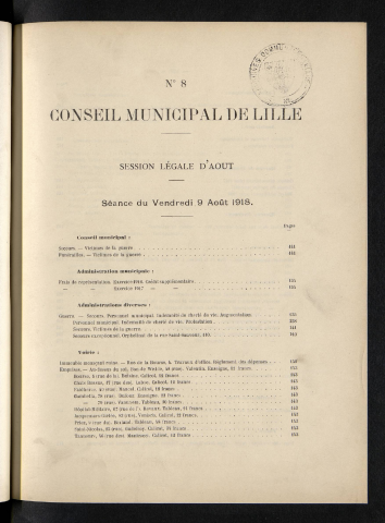séance du 09 août 1918