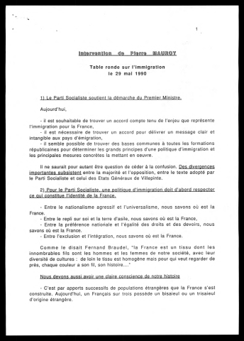 Table ronde sur l'immigration. (Lille)