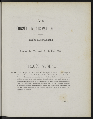 séance du 21 juillet 1882