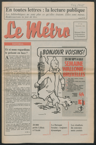 Le Métro .- Semaine Wallonie-Bruxelles.