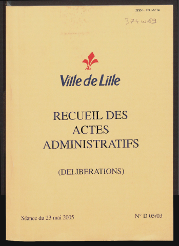 Délibérations, séance du 23 mai 2005.