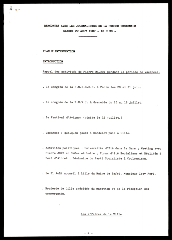 Réunion de la majorité municipale. (Lille)