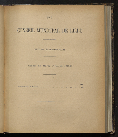 séance du 01 octobre 1895