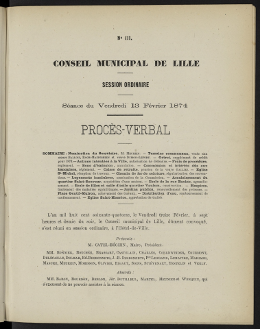 séance du 13 février 1874