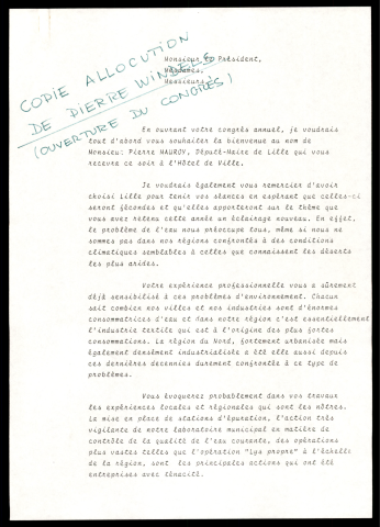 Onzième congrès national des adjoints techniques des villes de France.