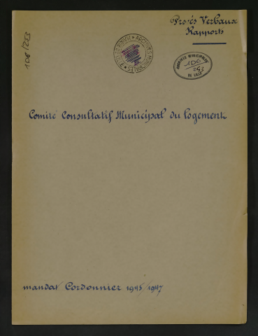 Comité consultatif municipal du logement.