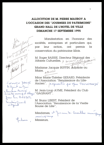 Journées du patrimoine. (Lille)