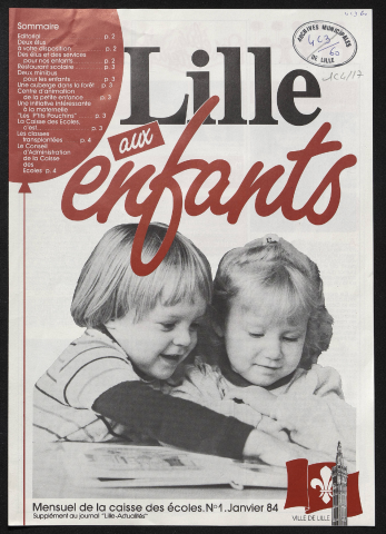 Lille Actualités - Lille aux enfants, mensuel de la caisse des écoles, supplément n°1