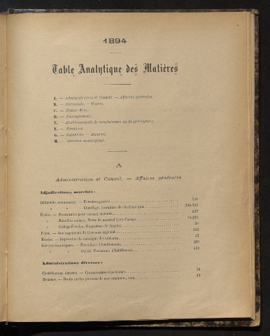 Table analytique 1894