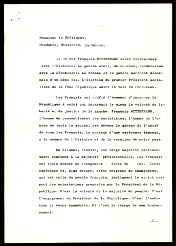 Désignation de Pierre Mauroy comme Premier ministre.