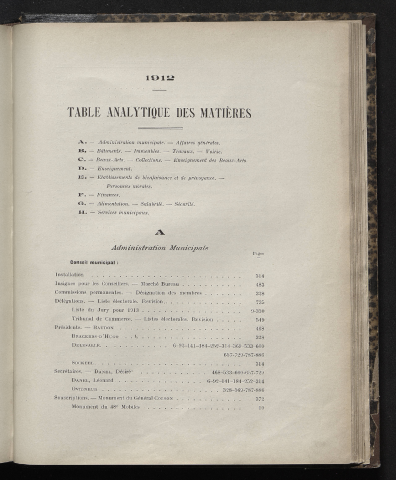 table analytique 1912