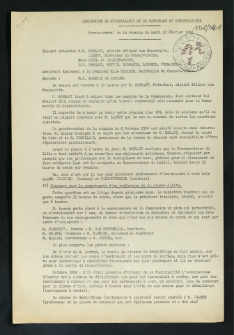 Commission de surveillance et de patronage du Conservatoire national de musique.