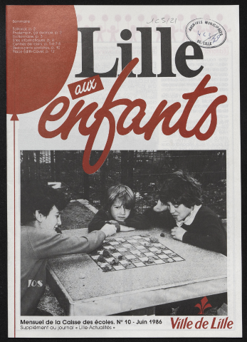 Lille Actualités - Lille aux enfants, supplément n°10