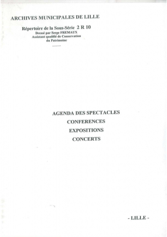 2R/10 - Agenda des spectacles, concerts, conférences, expositions