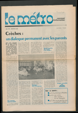 Le Métro .- Crèches : un dialogue permanent avec les parents.