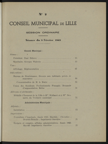 séance du 09 février 1943