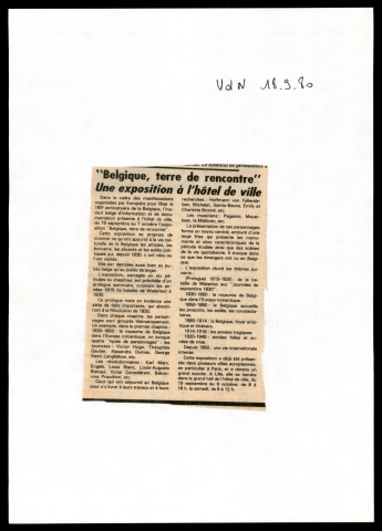 Réception de l'ambassadeur de Belgique en France.