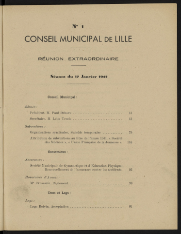 séance du 17 janvier 1942