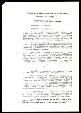 Congrès de l'association des maires de France. (Les Ulis)