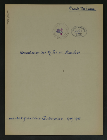 Commission des halles et marchés.