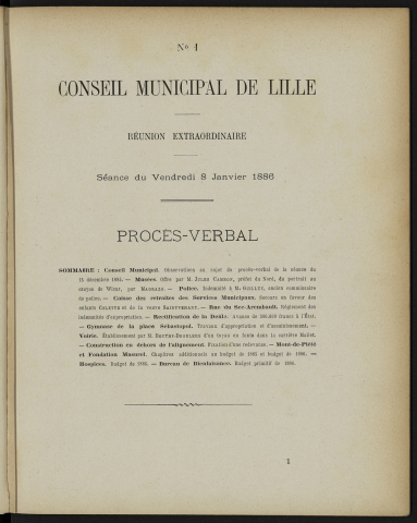 séance du 08 janvier 1886