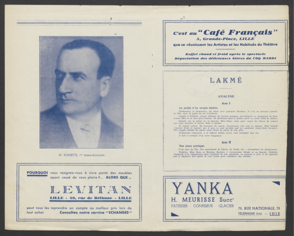 Lakmé, 13/01 et 05/03/1935.