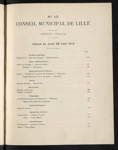 séance du 26 août 1915