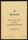 Délibérations, séance du 18 décembre 2006.