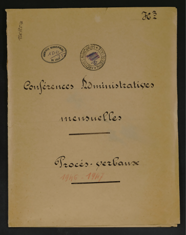 Conférences administratives mensuelles.