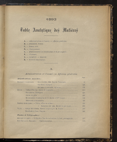 Table analytique 1893