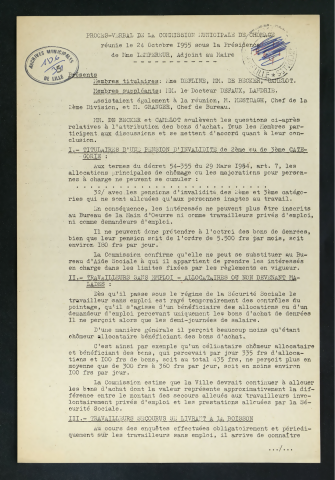 Commission municipale de chômage.