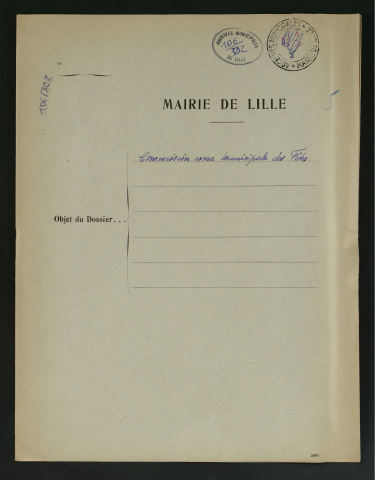 Commission extra-municipale des fêtes.