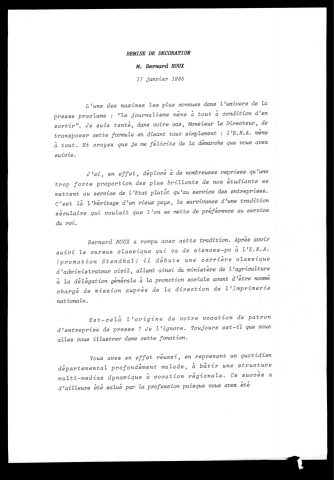 Remise de décoration à Bernard Roux. (Lille)