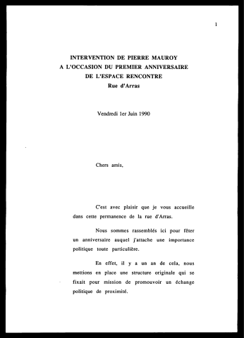 1er anniversaire de l'Espace Rencontre. (Lille)