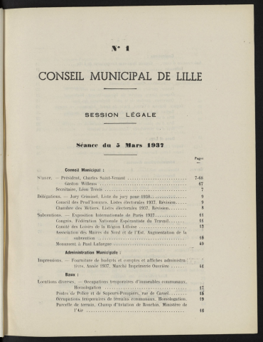 séance du 05 mars 1937