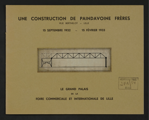 Historique de la foire commerciale de Lille. - Evolution des bâtiments.