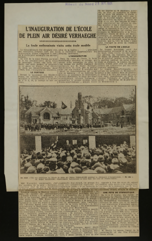 Inauguration : communiqués et articles de presse, notice descriptive.