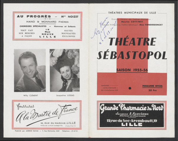 La veuve joyeuse, 22-23/10/1955.