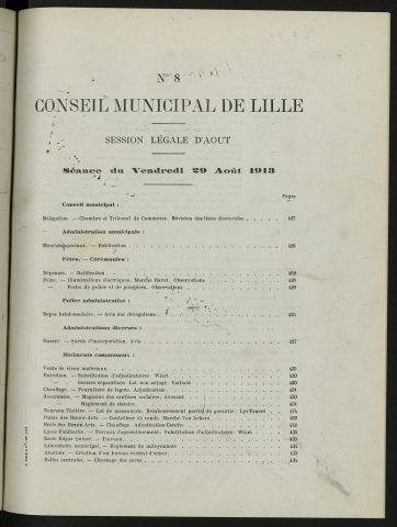 séance du 29 août 1913
