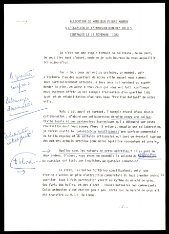 Inauguration des halles centrales.