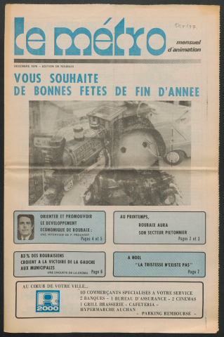 Le Métro, édition de Roubaix .- Vous souhaite de bonnes fêtes de fin d'année.
