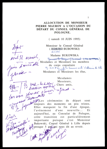Départ du consul général de Pologne. (Lille)